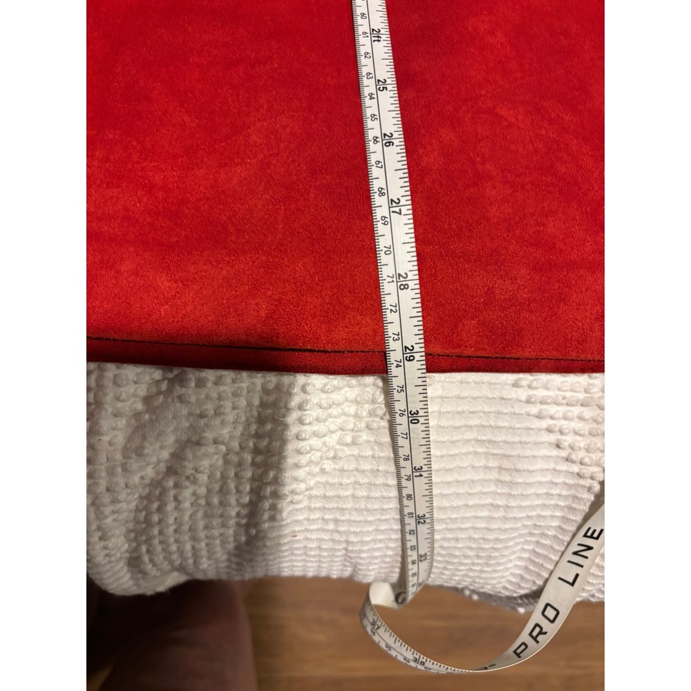 Nine West Red Genuine Suede Leather Midi Skirt A-Line Boho Size 6 - Picture 8 of 8